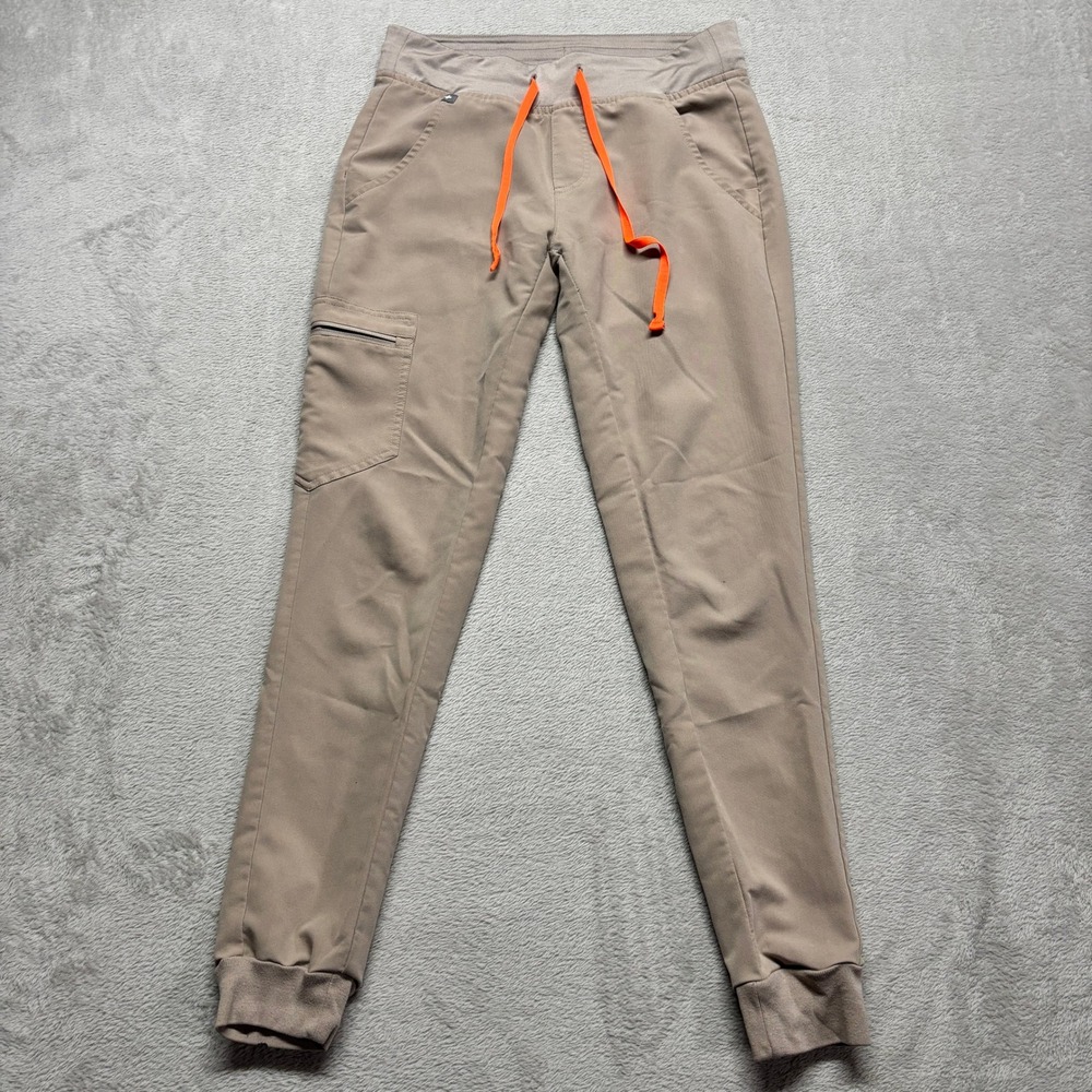 FIGS‎ Zamora Jogger Scrub Pants Womens XS Khaki Tan W18SW2005T